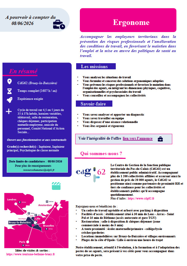 Offre d'emploi - Ergonome